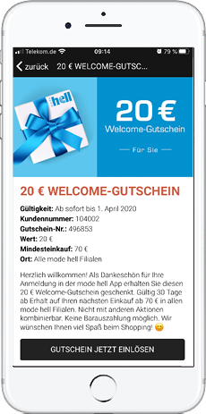 Hell App Welcome Gutschein